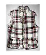 St. John&#39;s Bay plaid  MED size puffer vest white pink blue green yellow ... - $35.27 CAD