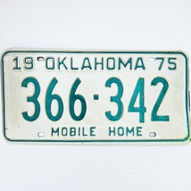 1975 United States Oklahoma Base Mobile Home License Plate 366-342 - £14.74 GBP