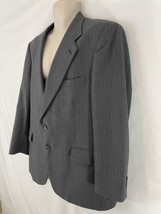 Heisman Trophy Collection Mens L Gray Pinstripe 2 Button Wool Suit Blaze... - £21.88 GBP