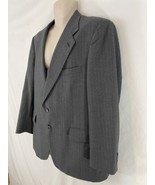 Heisman Trophy Collection Mens L Gray Pinstripe 2 Button Wool Suit Blaze... - £22.11 GBP