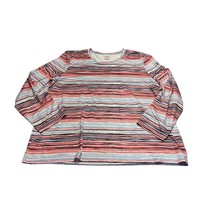 Coral Bay Energy Shirt Women&#39;s 1X Multicolor Striped Polyester Stretch Pullover - £15.98 GBP