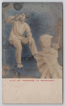 RPPC Woman in Pajamas Drinking From Beer Stein 1906 Michigan Postcard O30 - $16.95