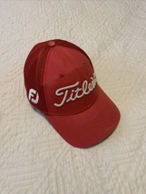 Titleist Golf FJ Pro V1 Men's Fitted Hat Cap Red Size Sm/M New Era - $12.19