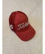 Titleist Golf FJ Pro V1 Men&#39;s Fitted Hat Cap Red Size Sm/M New Era - £9.59 GBP