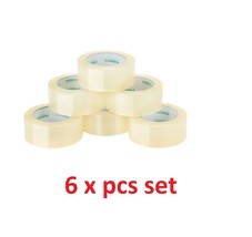 6 x Clear packing tape parcel strong 45mm x 50m box sealing sellotape pa... - $59.99