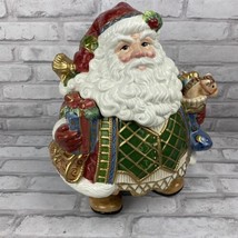 Fitz &amp; Floyd Christmas Holiday Santa Claus Cookie Jar Saint Nick St. Nic... - £82.38 GBP