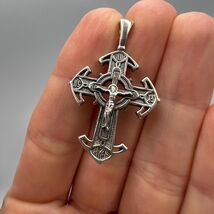 Vintage Pendant Icon Cross Jewelry Sterling Silver 925 Beautiful Prayer ... - $97.00