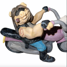 Harley Hog Tattoo Ceramic Figurine Animal Attraction 1994 CAST ART Biker... - £17.97 GBP