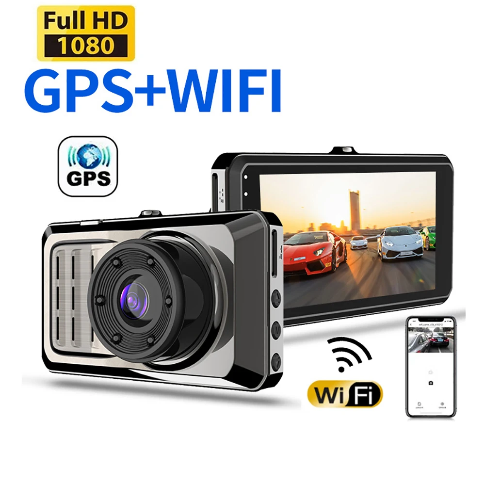 Car DVR WiFi GPS 1080P Full HD Dual Cams Rear View Dashcam Driving Video - £37.05 GBP+