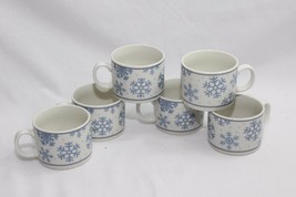 Oneida Frosty Blue Snowflake Christmas Cups Lot of 6 Xmas - $8.81