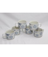 Oneida Frosty Blue Snowflake Christmas Cups Lot of 6 Xmas - $161.37 MXN