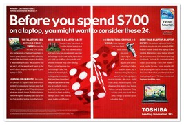 Toshiba Laptop Computer Windows 7 Two Cents 2010 2-Page Print Magazine Tech Ad - £9.65 GBP