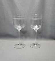 Modern Stripe Cut Glass Crystal Wine Glasses Hand Blown Wine Goblets 14 ... - $24.75