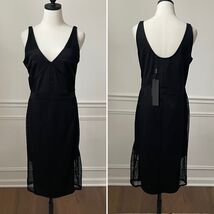 NWT Kardashian Kollection Black Tank BodyCon Dress Mesh Sides L - $20.16