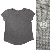 Lululemon Love Crew Cotton Waffle Knit Short Sleeve Shirt Gray - Size - £17.51 GBP