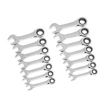 GEARWRENCH 14 Pc. 12 Point Stubby Ratcheting SAE/Metric Combination Wrench Set - - $103.99
