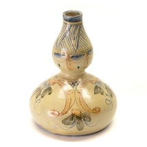 Bulbous Vase Pottery Hand Painted Floral Algarve Portugal 5 3/4&quot; Height ... - £10.26 GBP