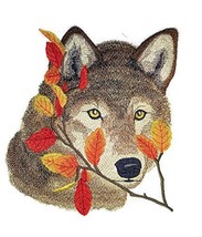 Nature Weaved in Threads, Amazing Animal Kingdom [Wolf in Autumn Leaves] [Custom - £28.80 GBP