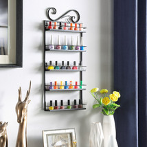 5 Tier Nail Polish Display Metal Rack Wall Mount Organizer Makeup Shelf ... - $40.99