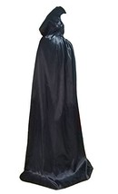 Men Hooded Cape Role Play Costume Black 150cm - £11.66 GBP