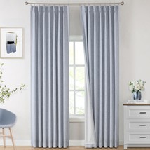 Vision Home Chambray Blue Pinch Pleated Full Blackout Curtains Room Darkening - $110.93