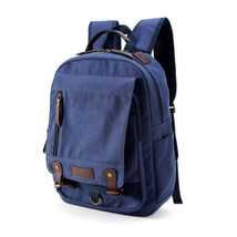 Enesco Navy Backpack Book Bag~Canvas~Pockets~5&quot;Hx12.5&quot;Wx16.5&quot;L~On Sale~MSRP $60! - £19.18 GBP