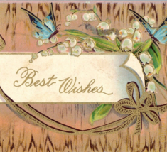 Best Wishes Butterflies Antique 1912 Postcard Posted Columbia Missouri - £10.03 GBP