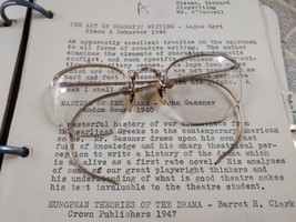 Vtg 1940s Eyeglasses Shuron 1/10 12k Rimless Rimway Fulvue Antique Frames 42L - £96.67 GBP