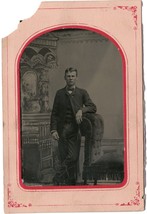 1870s era Quarter Plate Tintype of Good Looking Young Man in Suit - Rosy Cheeks - £28.33 GBP