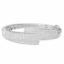 2.40CT Rond Coupe Diamants 14K or Blanc Sur Femmes Bypass Pierre Bracelet - £243.88 GBP