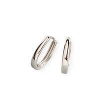 Anyco Earrings Sterling Silver Bohemian Minimalist Geometric Thick Oval Hoop - £21.70 GBP