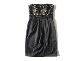White House Black Market Lace Bodice Satin Sweetheart Neck Strapless Dress 4 - £7.90 GBP