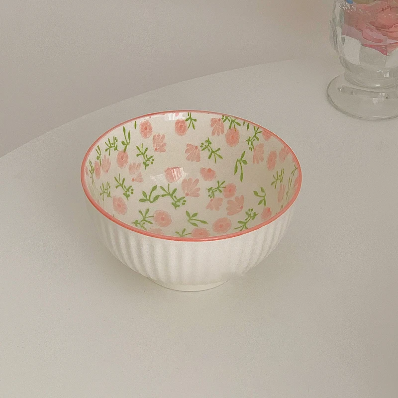 Ceramic Plate 7 Inch Floret Flat Round Weatern Baking Cake 4.5 inch bowl - $4.44