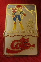 Diet Coke Calgary Downhill Skier Blue and  White 88 Winter Olympic Lapel... - $3.47