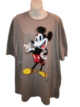 Disney Mickey Mouse Mens Mickey Mouse 100 Retro Graphic Gray Shirt 2XL - $21.16