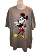 Disney Mickey Mouse Mens Mickey Mouse 100 Retro Graphic Gray Shirt 2XL - $21.16