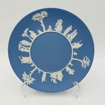 Wedgwood Jasperware Dinner Plate 9-1/2in Sacrifice w/ 3 Scenes Vintage Blue - £40.65 GBP