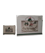 Wm. A. Rogers Holiday Sleigh Trivet &amp; 6 Matching Coasters. - £24.30 GBP