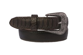 Kids Dark Brown Western Belt Cowboy Wear Snake Pattern Leather Removable... - $27.10 CAD