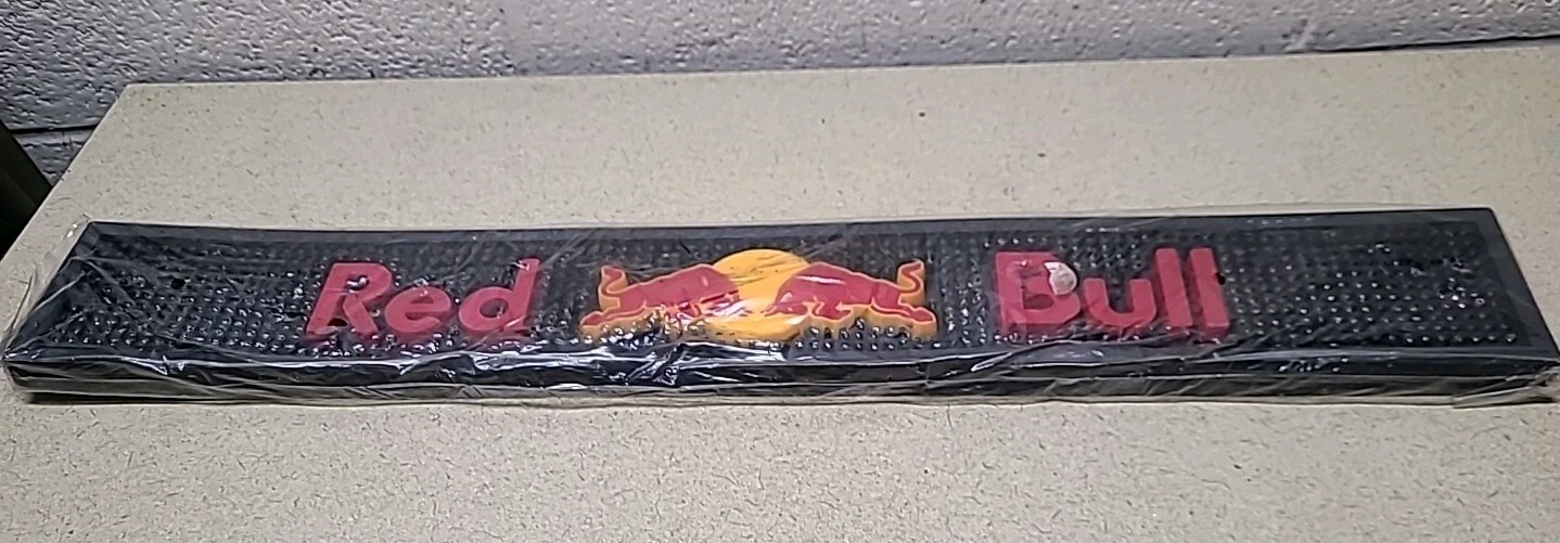 Red Bull Energy Drink Rubber Bar Spill Mat 23.5" X 3.5" - NEW SEALED! Item image 4