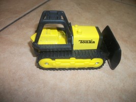 cast iron mini tonka truck bulldozer dew yellow black - $9.99
