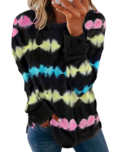 Zecilbo Womens Fashion Tunic Top Tie Dye Printed Sweatshirt, Size Large - $17.23