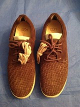 UGG Men&#39;s Hepner Woven Luxe Brown Suede Casual Shoes - 11.5 - New in Box - $125.00