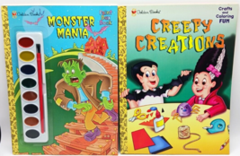 Golden Books Monster Mania Paint Box Book &amp; Creepy Creations Coloring Book NEW - £12.70 GBP