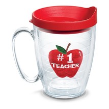 Tervis No. # 1 Teacher Appreciation Apple 16 oz. Coffee Mug W/ Red Lid NEW - £8.65 GBP