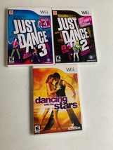 Just Dance 2, 3 &amp; Dancing with the stars -Nintendo Wii Bundle - tested - £19.98 GBP