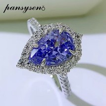 Real 925 Sterling Silver Pear Cut Tanzanite Simulated Moissanite Diamond Rings f - £54.12 GBP