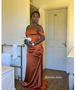 New African Trumpet Bridesmaid Dresses Long,Off Shoulder Wedding Guest D... - $124.00
