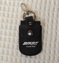 BNSF Railway Keychain Pouch Powder River Small Black Bonded Leather Case - €21,92 EUR