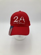 2A 2nd Amendment 1791 USA Flag On Bill Embroidered Red White Cap Hat - £7.91 GBP